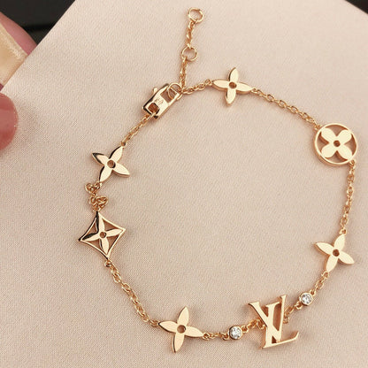 [Royal Top]STAR AND SUN 7 MOTIFS GOLD BRACELET