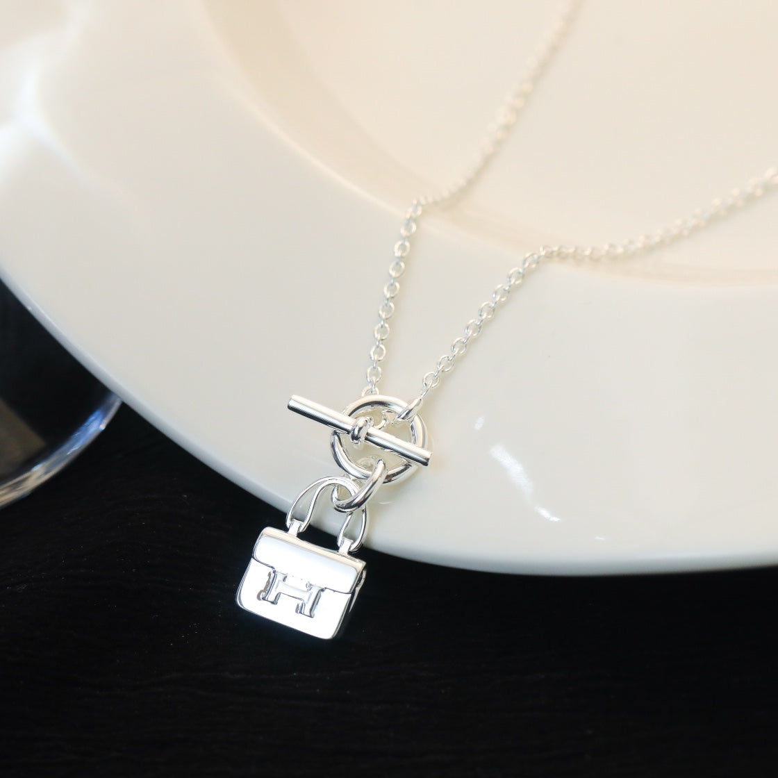 [Royal Top]POP H PEDANT SILVER NECKLACE