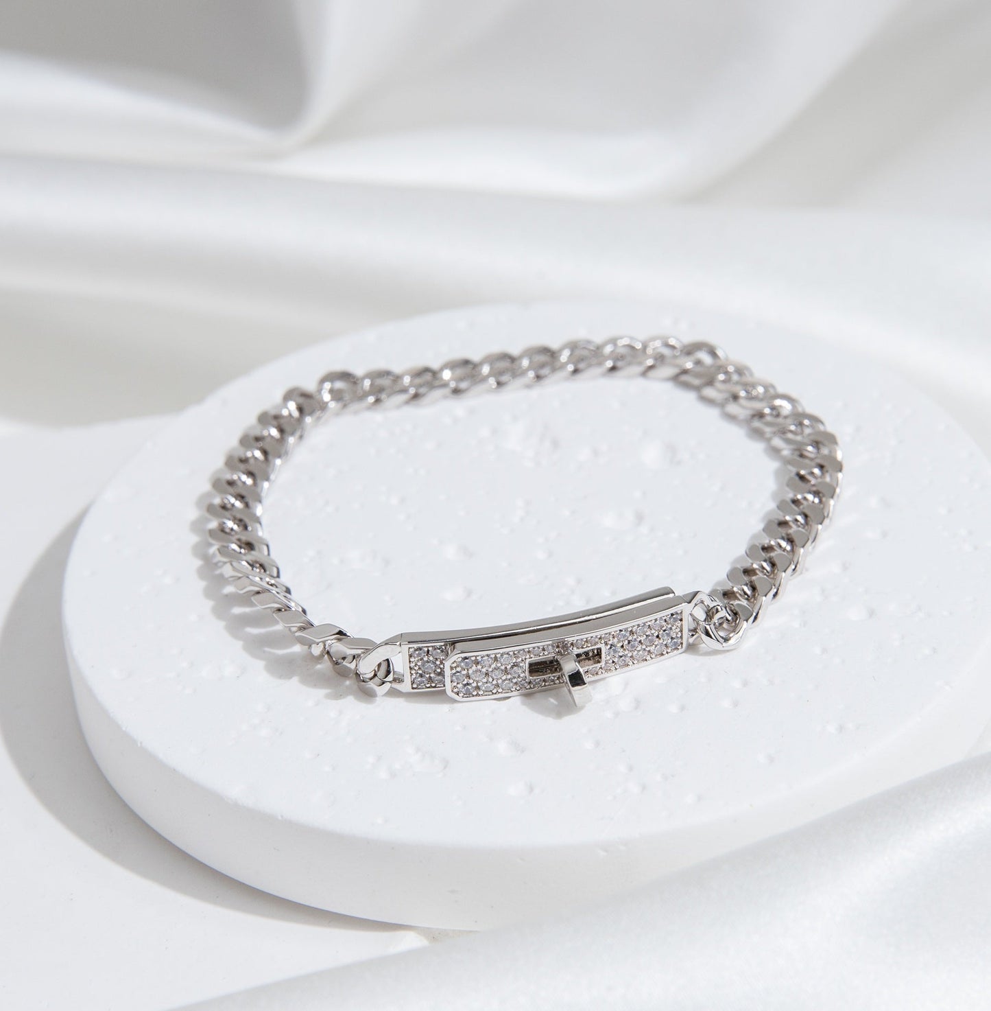 [Royal Top]KELLY CHAIN SILVER DIAMOND BRACELET