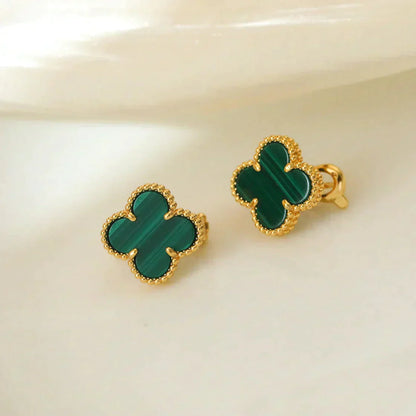 [Royal Top]CLOVER MEDIUM 1 MOTIFS MALACHITE  EARRINGS