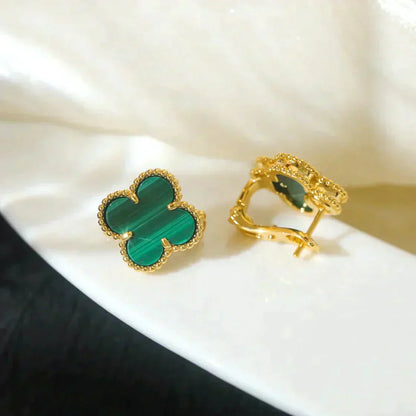 [Royal Top]CLOVER MEDIUM 1 MOTIFS MALACHITE  EARRINGS