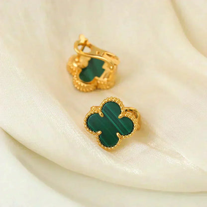 [Royal Top]CLOVER MEDIUM 1 MOTIFS MALACHITE  EARRINGS