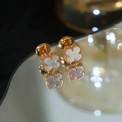 [Royal Top]CLOVER MINI 9.5MM WHITE MOP EARRINGS