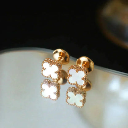 [Royal Top]CLOVER MINI 9.5MM WHITE MOP EARRINGS