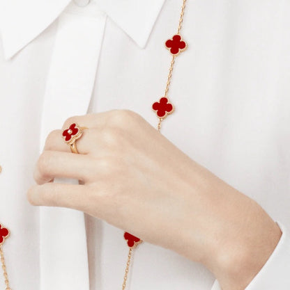 [Royal Top]CLOVER CARNELIAN RING ROSE GOLD DIAMOND