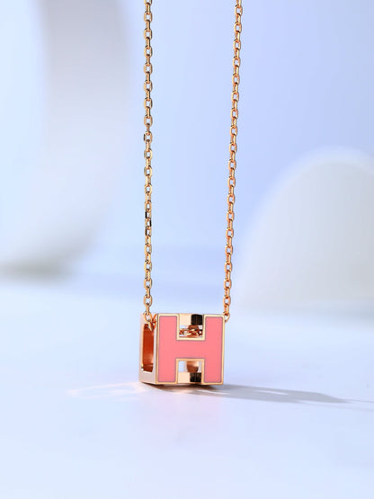 [Royal Top]H CAGE PINK GOLD NECKLACE