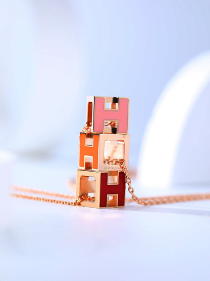 [Royal Top]H CAGE PINK GOLD NECKLACE
