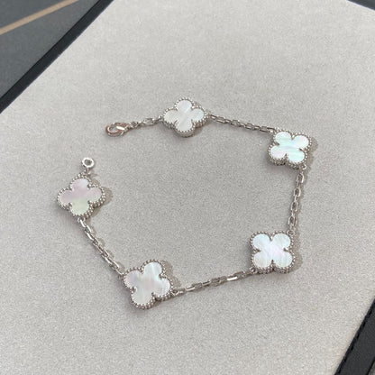 [Royal Top]CLOVER WHITE PEARL MOP 5 MOTIF BRACELET COLLECTION