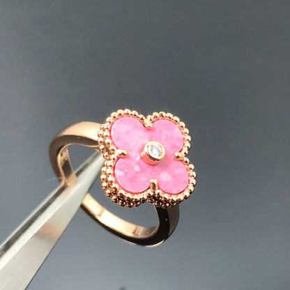 [Royal Top]CLOVER RHODONITE ROSE GOLD RING