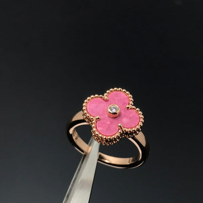 [Royal Top]CLOVER RHODONITE ROSE GOLD RING