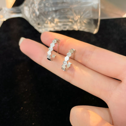 [Royal Top]BEE LOVE DIAMOND HOOP EARRINGS