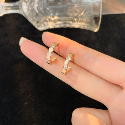 [Royal Top]BEE LOVE DIAMOND HOOP EARRINGS