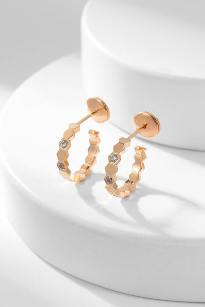 [Royal Top]BEE LOVE DIAMOND HOOP EARRINGS
