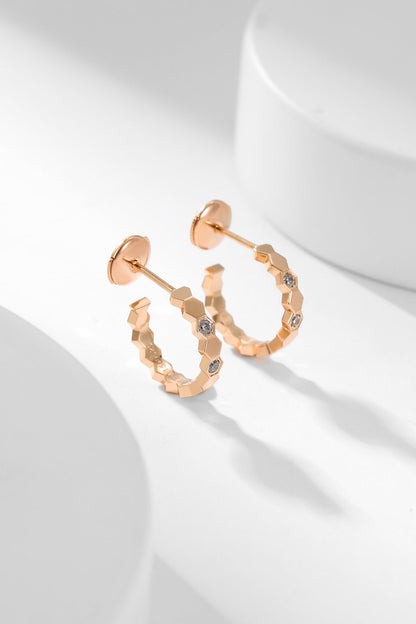 [Royal Top]BEE LOVE DIAMOND HOOP EARRINGS