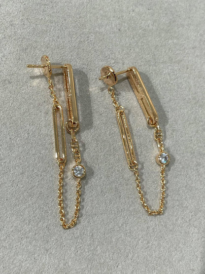 [Royal Top]CHAINE CHAOS DIAMOND DROP EARRINGS