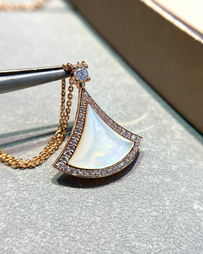[Royal Top]DREAM MOP DIAMOND PAVED PINK GOLD NECKLACE
