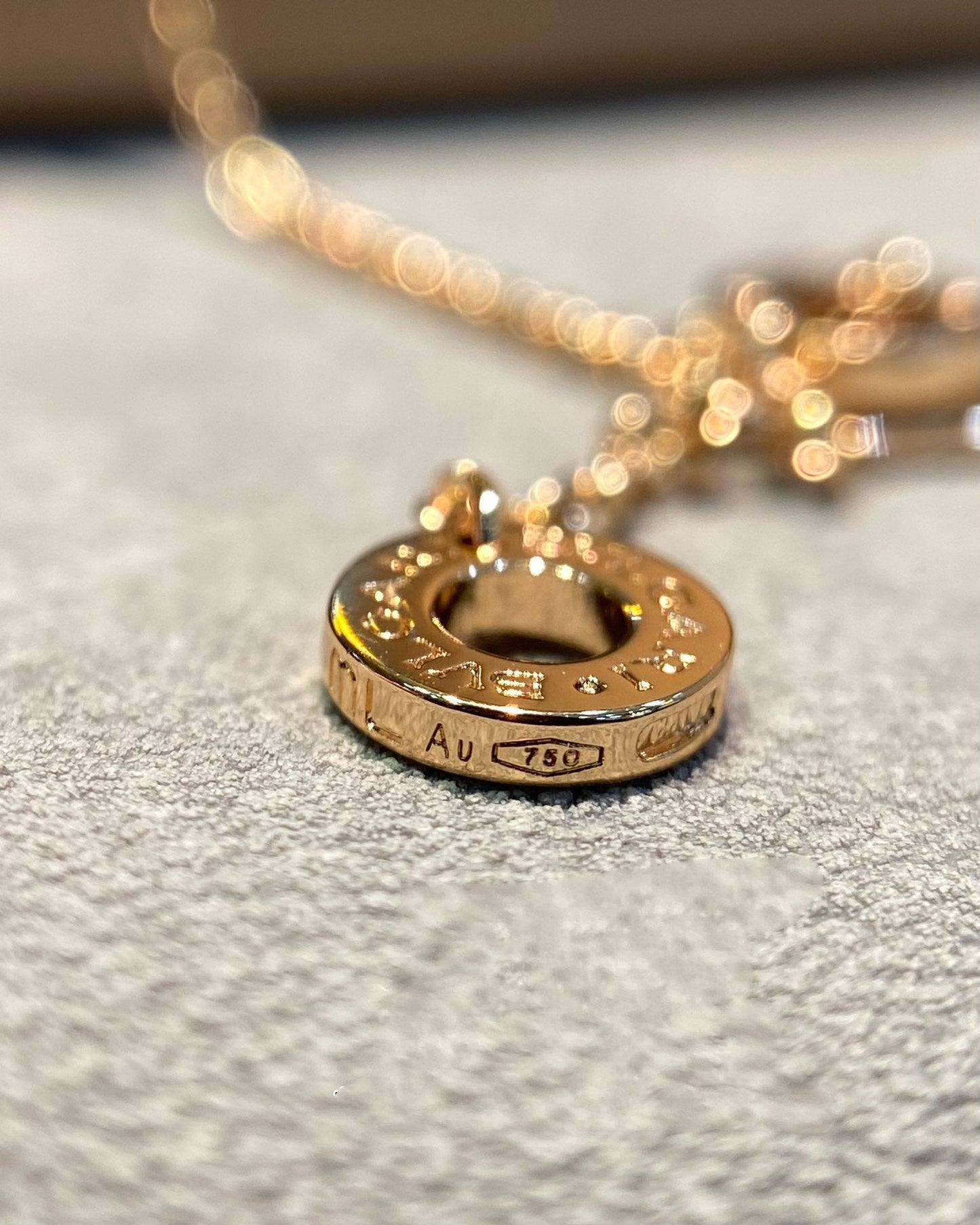 [Royal Top]DREAM MOP DIAMOND PAVED PINK GOLD NECKLACE