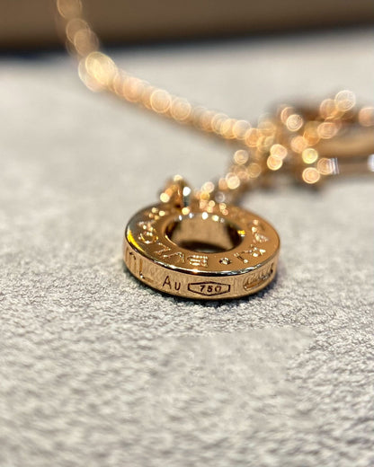 [Royal Top]DREAM MOP DIAMOND PAVED PINK GOLD NECKLACE