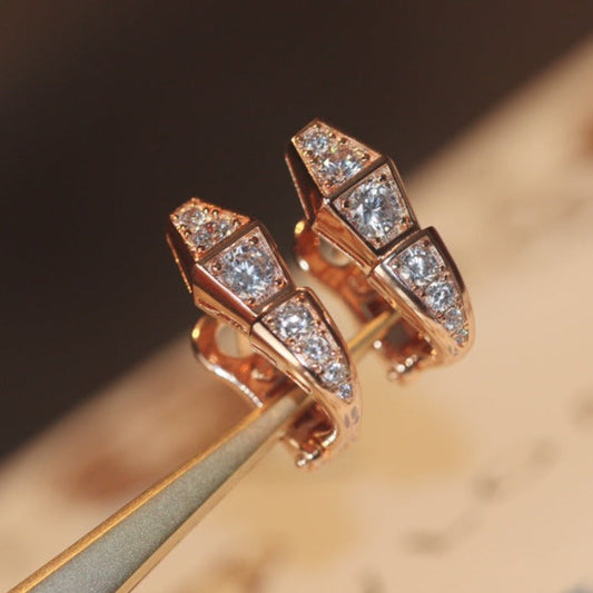 [Royal Top]SERPENT PINK GOLD DIAMOND EARRINGS