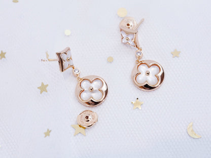 [Royal Top]STAR AND SUN PINK GOLD MOP DROP EARRINGS