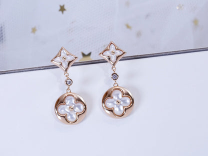 [Royal Top]STAR AND SUN PINK GOLD MOP DROP EARRINGS