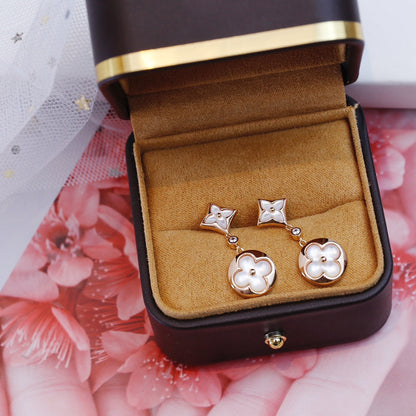 [Royal Top]STAR AND SUN PINK GOLD MOP DROP EARRINGS