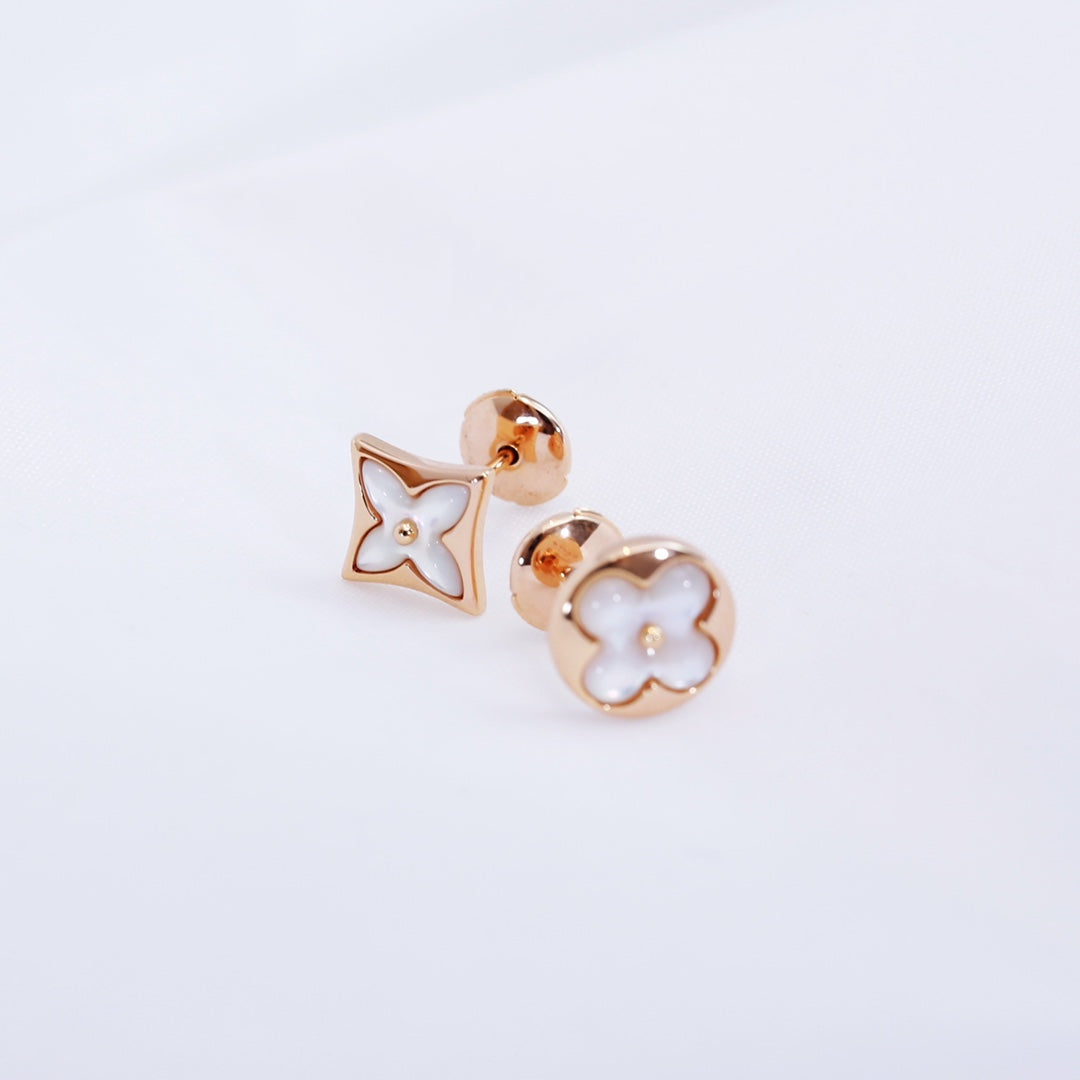 [Royal Top]STAR AND SUN PINK GOLD MOP STUD EARRINGS