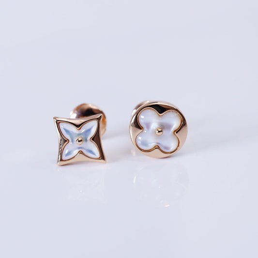 [Royal Top]STAR AND SUN PINK GOLD MOP STUD EARRINGS