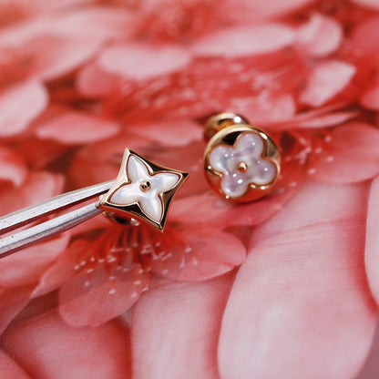 [Royal Top]STAR AND SUN PINK GOLD MOP STUD EARRINGS
