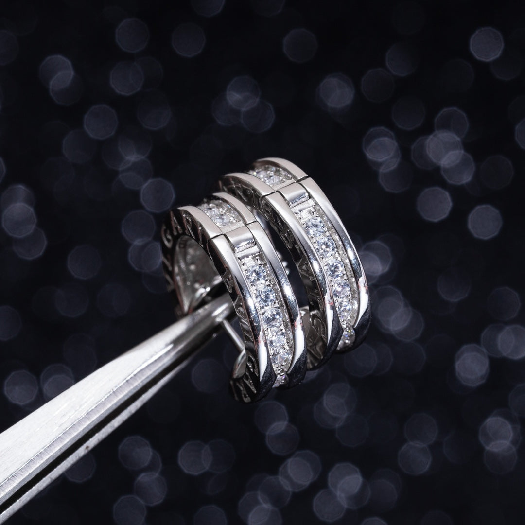 [Royal Top]ZERO 1 MINI SILVER DIAMOND EARRINGS