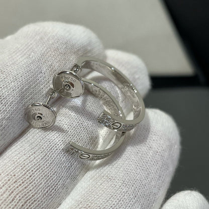 [Royal Top]LOVE DIAMOND SILVER HOOP EARRINGS