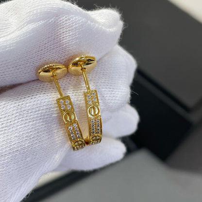 [Royal Top]LOVE DIAMOND GOLD HOOP EARRINGS