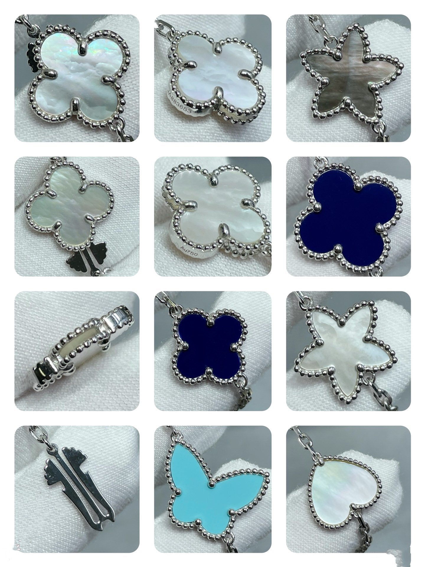 [Royal Top]LUCKY CLOVER SILVER 11 MOTIF NECKLACE