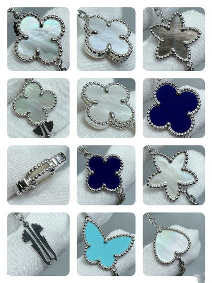 [Royal Top]LUCKY CLOVER SILVER 11 MOTIF NECKLACE