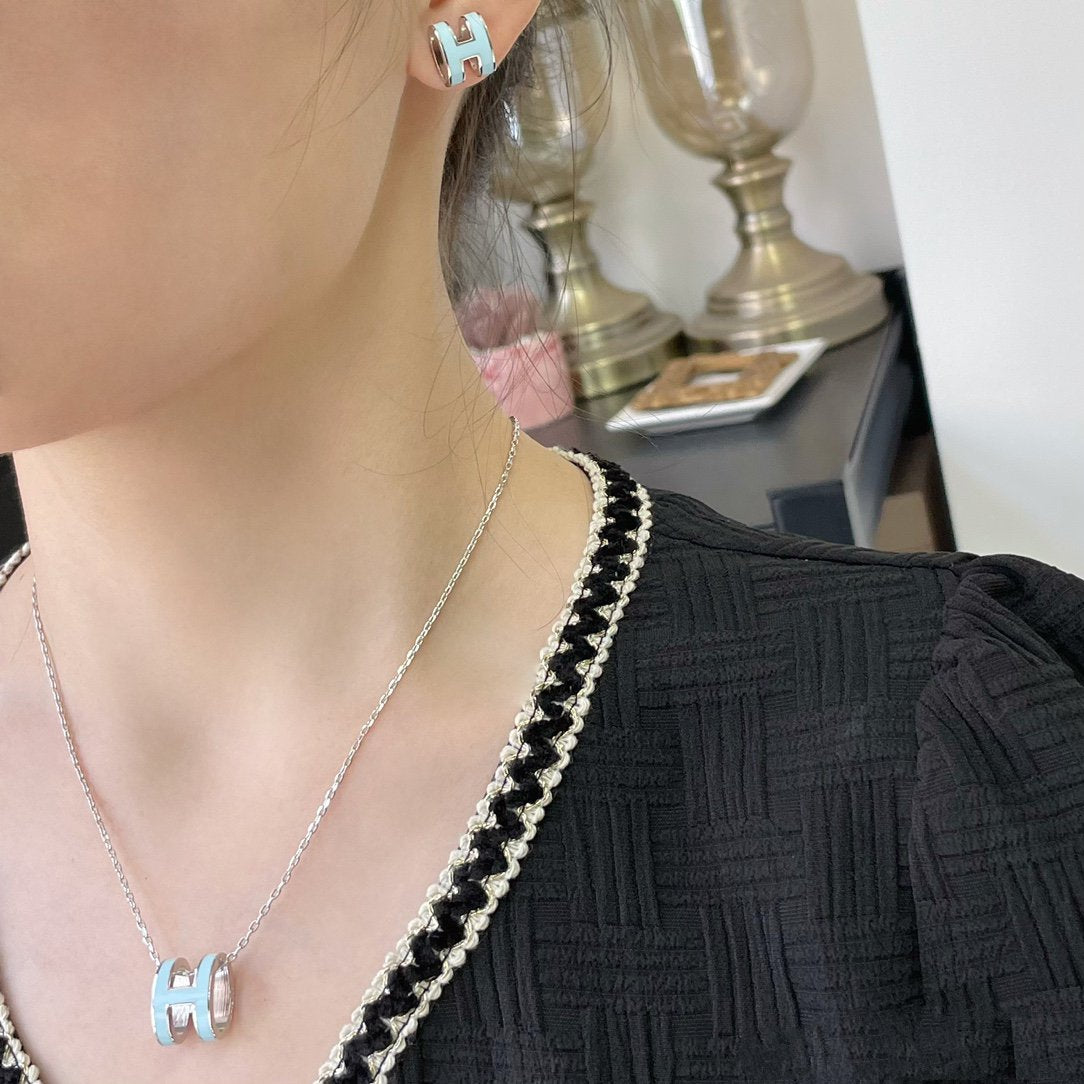 [Royal Top]POP H SKY BLUE NECKLACE