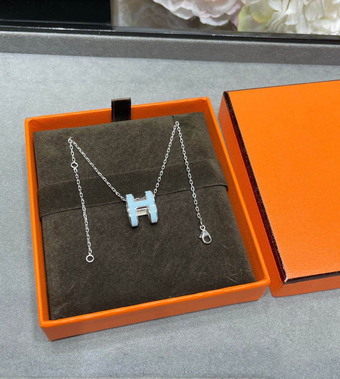 [Royal Top]POP H SKY BLUE NECKLACE