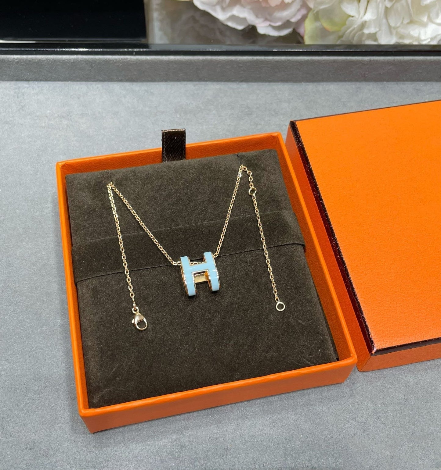 [Royal Top]POP H SKY BLUE NECKLACE