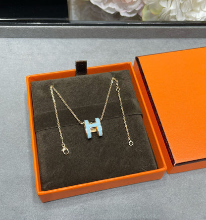 [Royal Top]POP H SKY BLUE NECKLACE