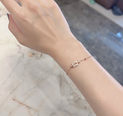 [Royal Top]FORCE 10 DIAMOND CHAIN LINK PINK GOLD BRACELET