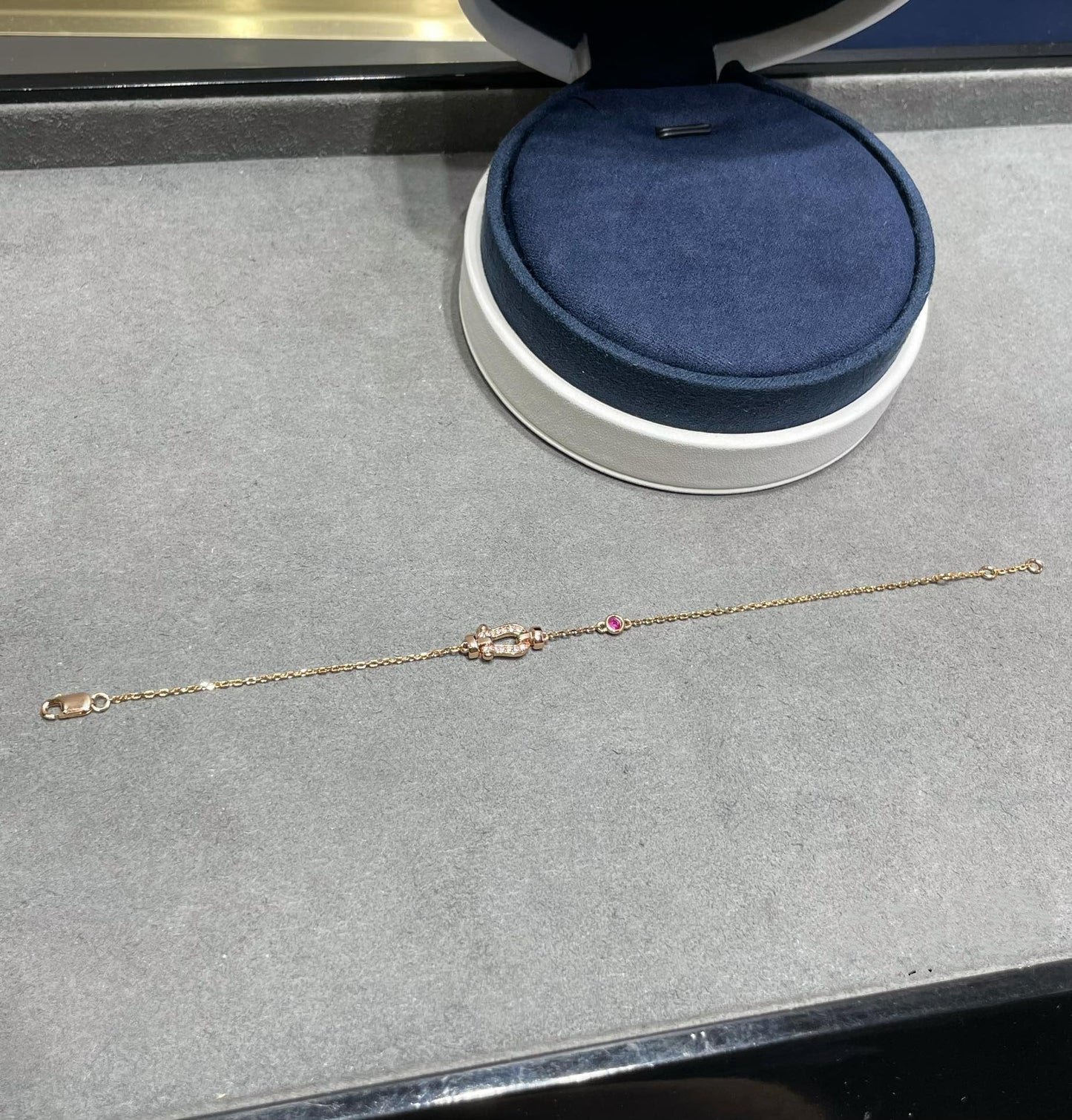 [Royal Top]FORCE 10 DIAMOND CHAIN LINK PINK GOLD BRACELET