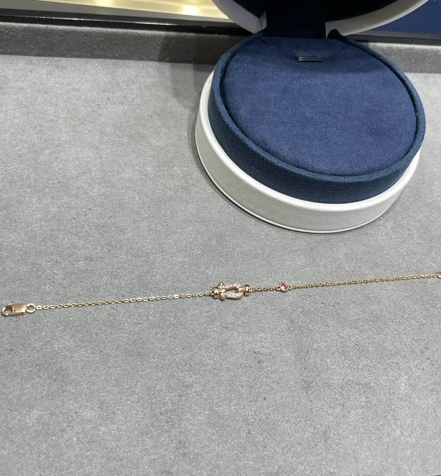 [Royal Top]FORCE 10 DIAMOND CHAIN LINK PINK GOLD BRACELET