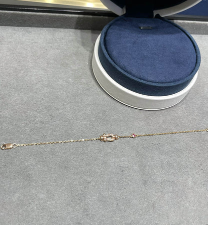 [Royal Top]FORCE 10 DIAMOND CHAIN LINK PINK GOLD BRACELET