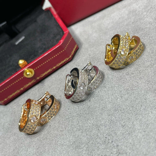 [Royal Top]LOVE 5.5MM DIAMOND PAVED EARRINGS