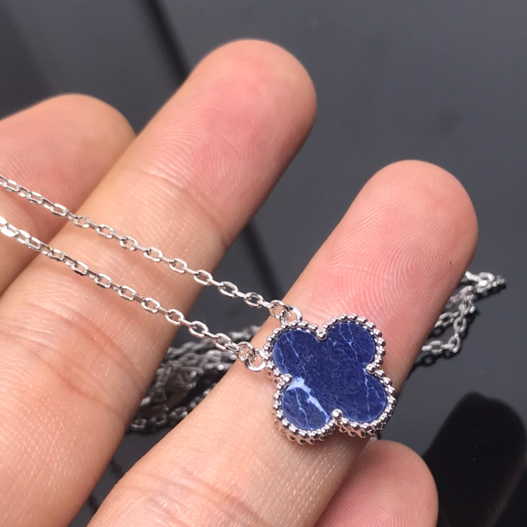 [Royal Top]CLOVER PIETERSITE SILVER LONG NECKLACE