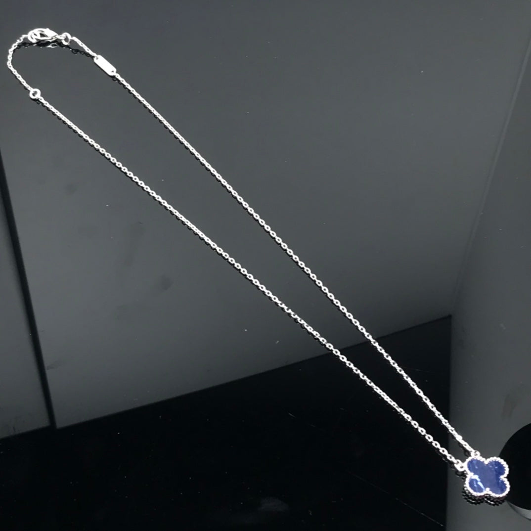 [Royal Top]CLOVER PIETERSITE SILVER LONG NECKLACE