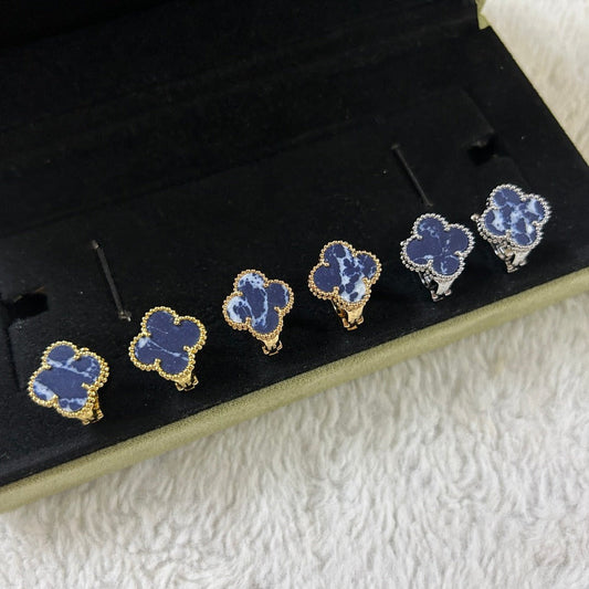 [Royal Top]CLOVER PIETERSITE MEDIUM STUD EARRINGS