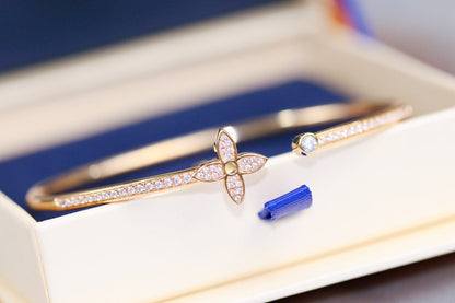 [Royal Top]IDYLLE PINK GOLD OPEN BRACELET DIAMOND PAVED
