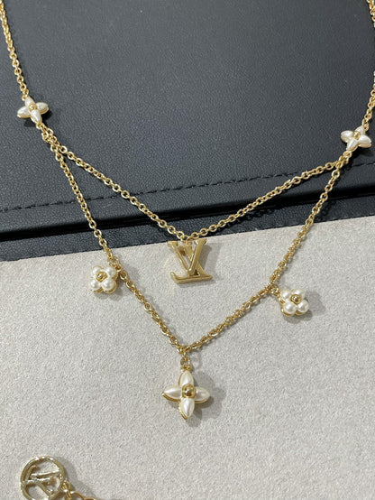 [Royal Top]FLOWERGRAM GOLD MOP DOUBLE ROW NECKLACE
