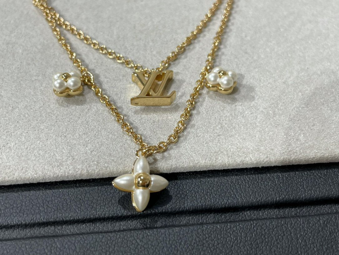 [Royal Top]FLOWERGRAM GOLD MOP DOUBLE ROW NECKLACE