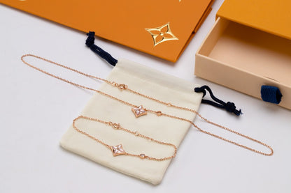 [Royal Top]STAR PINK MOP 1 DIAMOND PINK GOLD NECKLACE